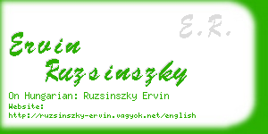 ervin ruzsinszky business card